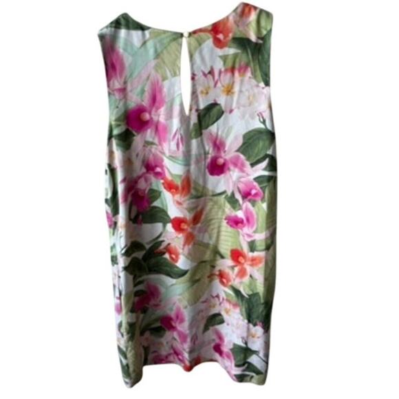 Women's Tommy Bahama 100% Silk Sleeveless Shift Dress M Tropical Floral - Picture 4 of 6